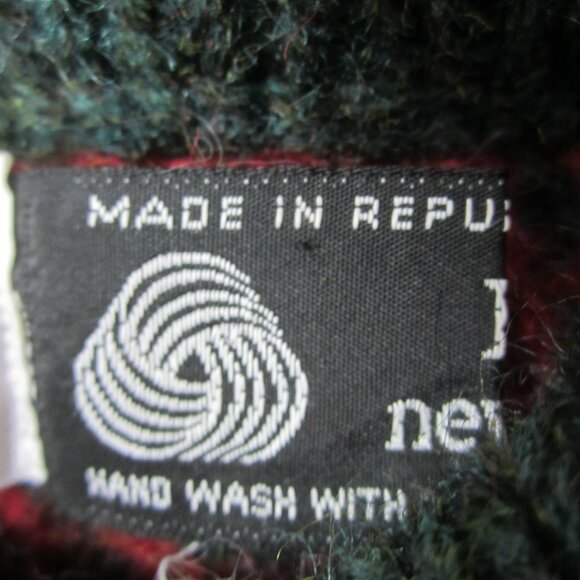 Vtg Browns of Bermuda Men XL Heather Maroon Red Green Cable Wool Sweater Ireland - Picture 6 of 9